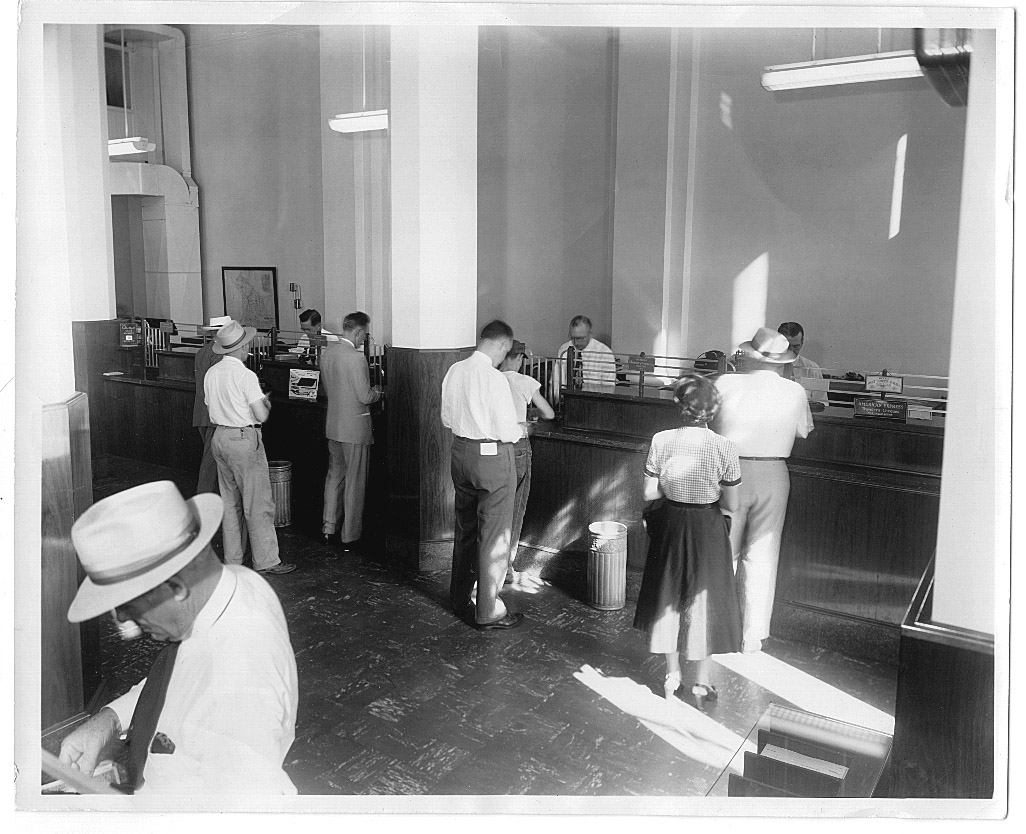 A group of people from Upstate SC waits in the lobby of Countybank, one of the most trusted local banks in Greenville SC