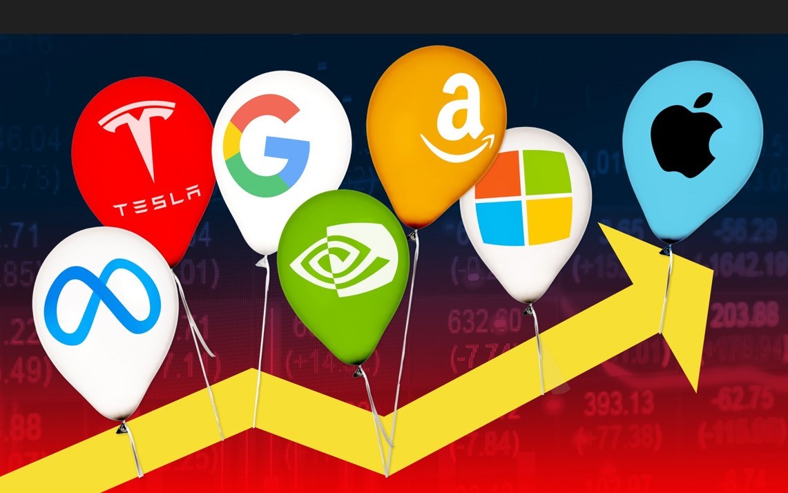 Balloons with technology company logos