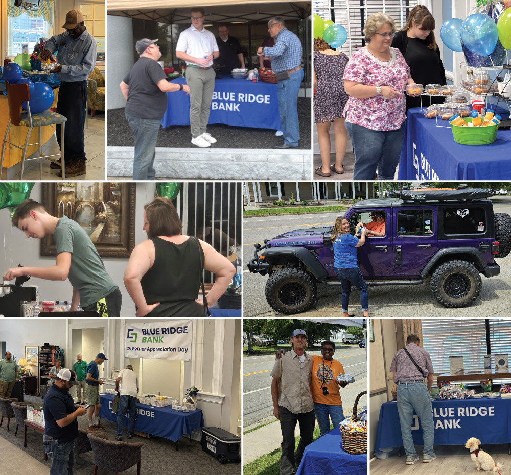 Customers enjoying customer appreciation Day at Blue Ridge Bank