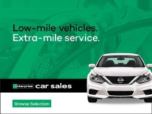 Low-mile vehicles Extra- mile service.  Enterprise Car Sales link to browse selection