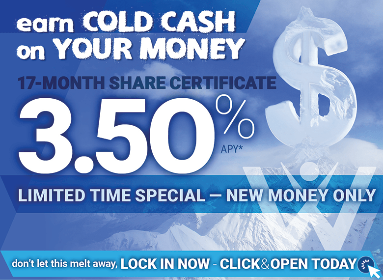 Limited time Share Certificate Special 17-month at 3.50% APY effective 11/7/22