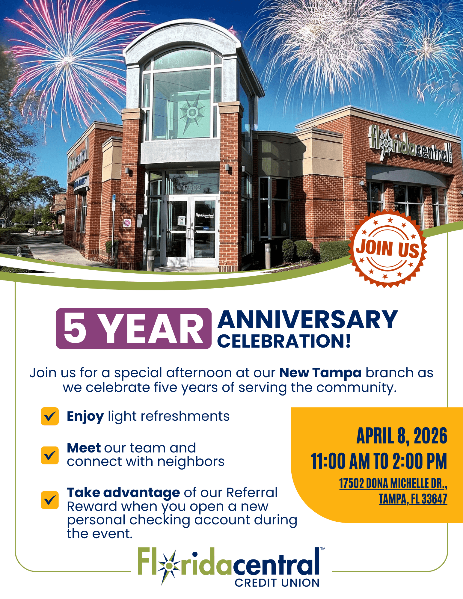 5 year celebration for new tampa