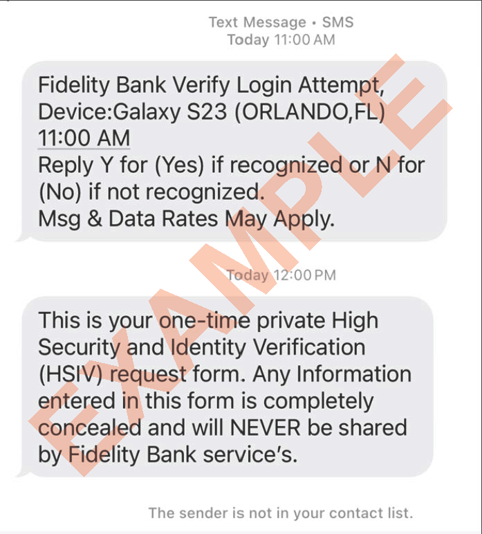 Text Scam Example