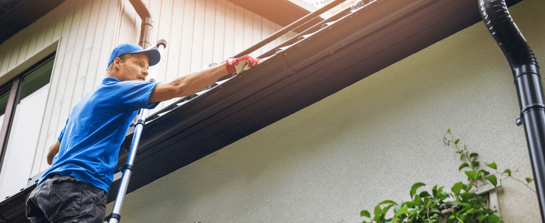 cleaning out the gutters