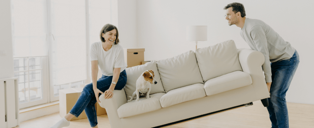 Couple moving in 
