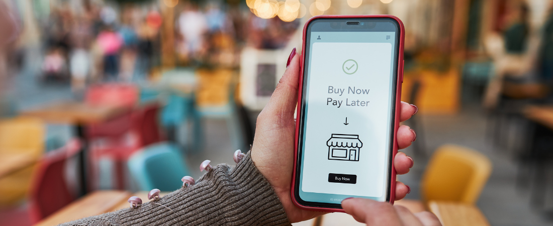 Woman using Buy Now Pay Later
