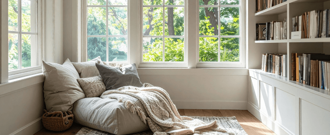 cozy home with library