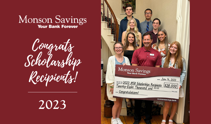 Monson Savings Bank Awards $28,000 in Scholarships to Local 2023 High School Graduates