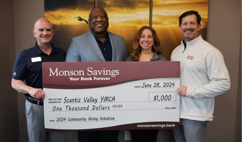 Monson Savings Bank Donates $1,000 to Scantic Valley YMCA