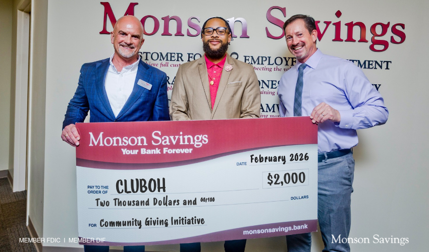 Monson Savings Bank Donates $2,000 to ClubOh