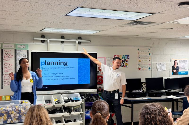 Business Essentials Presentation at Williamsburg Middle School