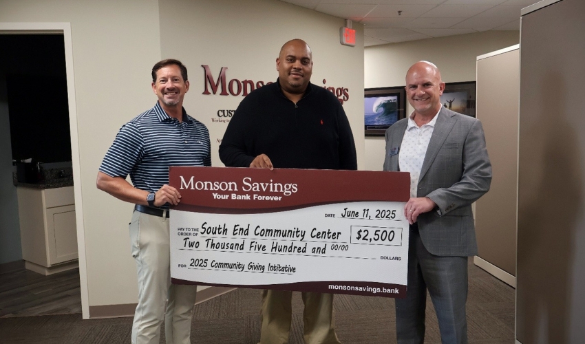 Monson Savings Bank Donates $2,500 to South End Community Center Monson Savings Bank Donates $2,500 to South End Community Center