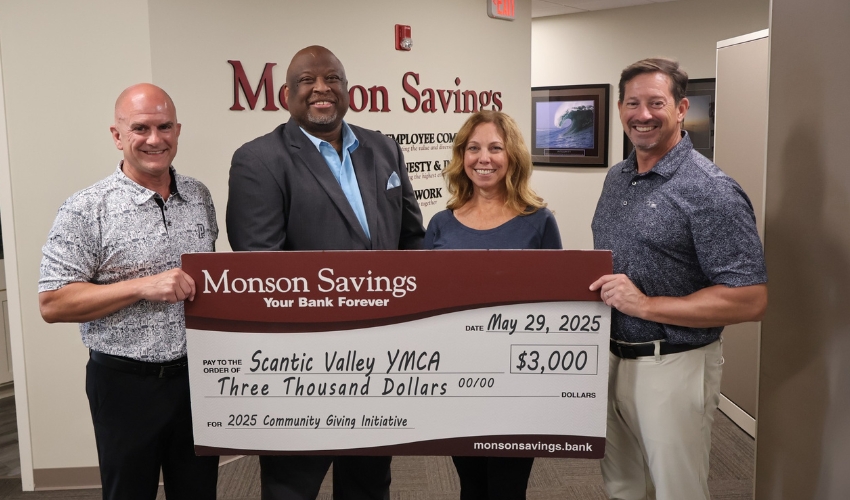Monson Savings Bank Donates $3,000 to Scantic Valley YMCA