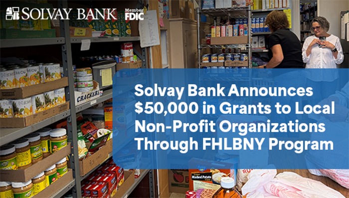 Solvay Bank Announces $50,000 to Local Non-Profit Organizations In Partnership with the FHLBNY