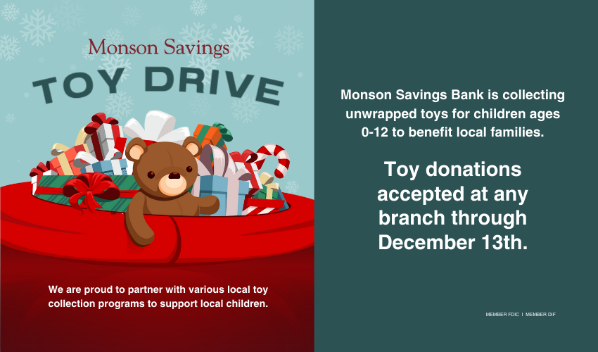 Monson Savings Bank Hosts Annual Toy Drive to Benefit Local Children
