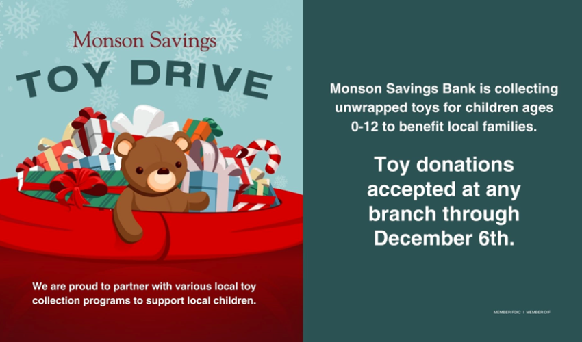 Monson Savings Bank Hosts Annual Toy Drive to Benefit Local Children