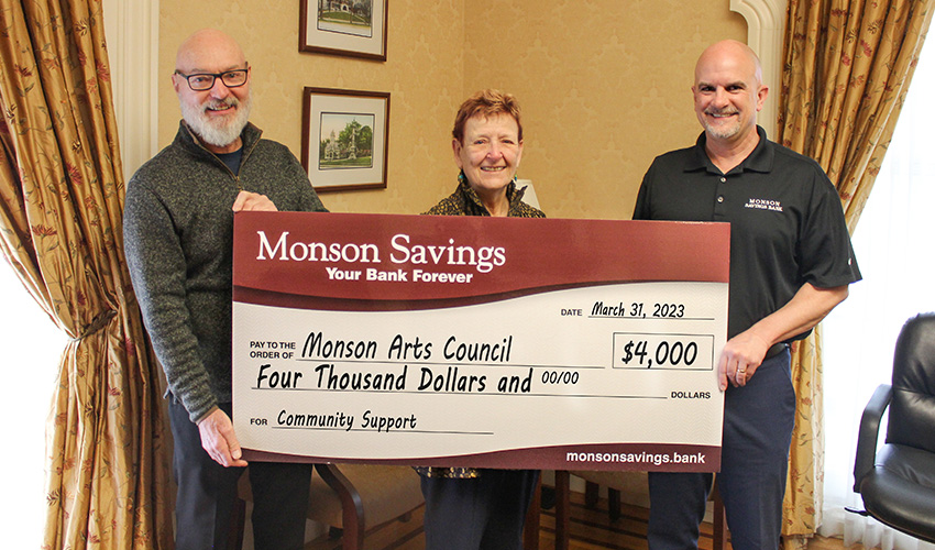 Monson Savings Bank Donates $4,000 in Support of Monson Arts Council