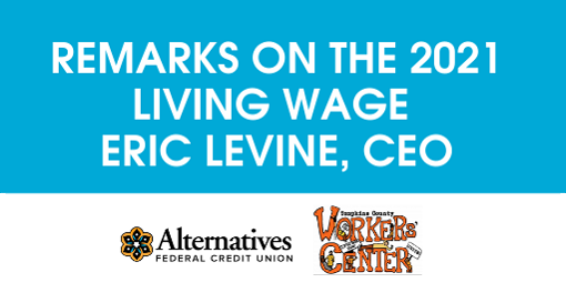 AFCU CEO Eric Levine's Remarks on the 2021 Living Wage at Biennial News Conference Held on Thurs. July 1, 2021