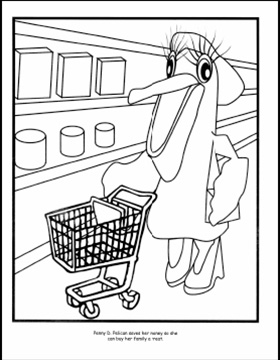 Coloring Sheet - Shopping