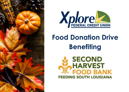 Xplore FCU Hosting Food Donation Drive for Second Harvest Food Bank