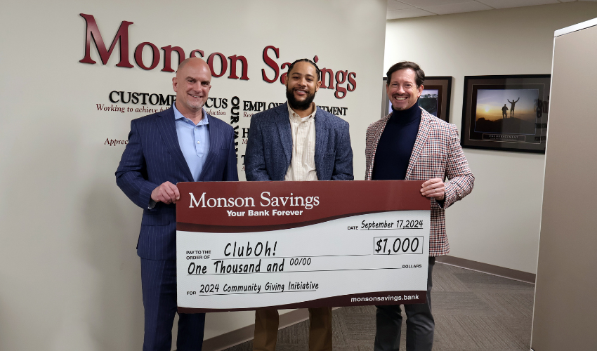 Monson Savings Bank Donates $1,000 to CLUBOH