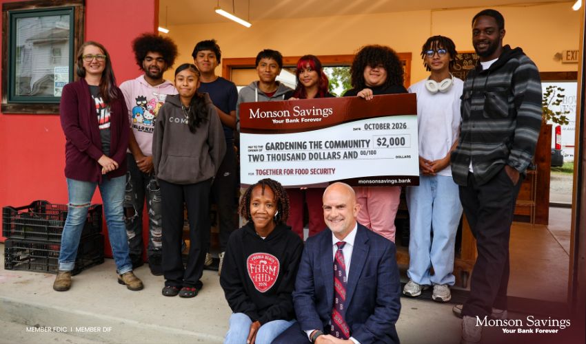 Monson Savings Bank Donates $2,000 to Gardening the Community to Expand Access to Free Fresh Produce