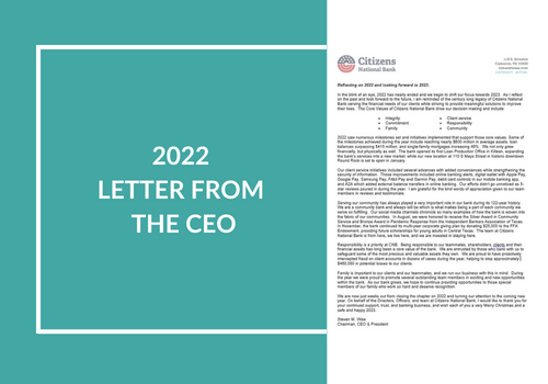 2022 Letter from the CEO