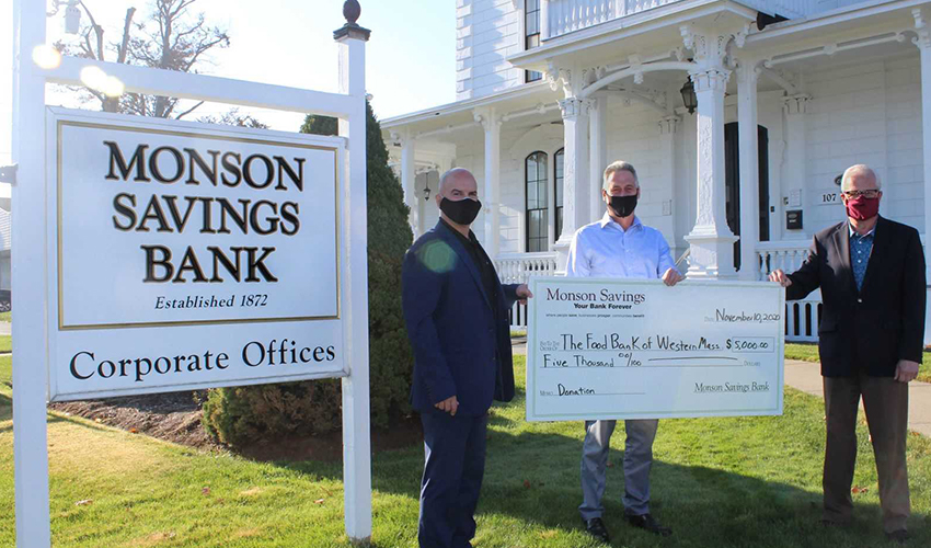 Monson Savings Bank Donates $5,000 to Food Bank of Western Massachusetts to Help Community Members in Need Monson Savings Bank Donates $5,000 to Food Bank of Western Massachusetts to Help Community Members in Need