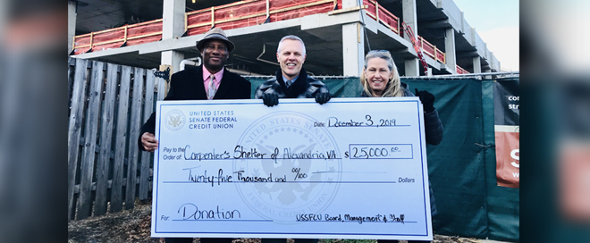 USSFCU Donates $25,000 to Carpenter's Shelter