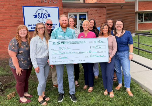 ESB Financial Presents $4,659 Donation to SOS Inc.
