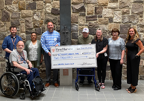 First Harvest Donates $2,000 to Veterans Memorial Home and More Than 150 Essential Items to Animal Shelter