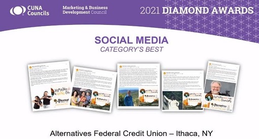 AFCU Marketing Wins Prestigious National Diamond Award for "Best in Category: Social Media"