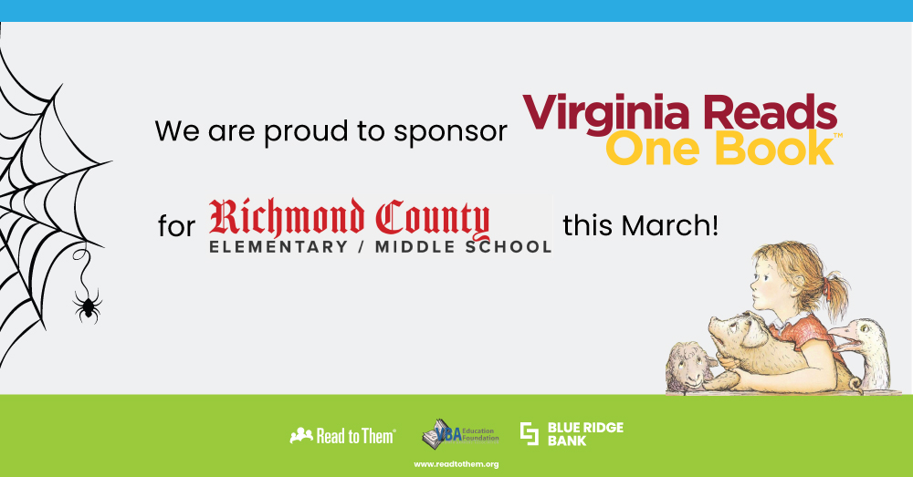 Blue Ridge Bank Proud to Sponsor Richmond County Elementary School for 2026 Virginia Reads One Book