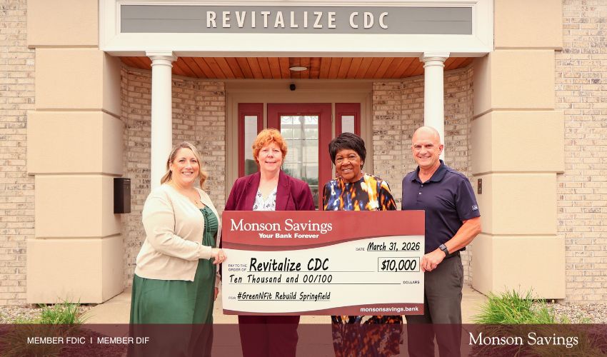 Monson Savings Bank Donates $10,000 to Revitalize Community Development Corporation