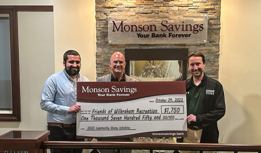Monson Savings Bank Presents $1,750 Donation to Friends of Wilbraham Recreation