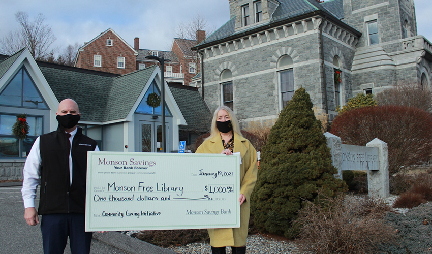 Monson Savings Bank Donates 1 000 To The Monson Free Library