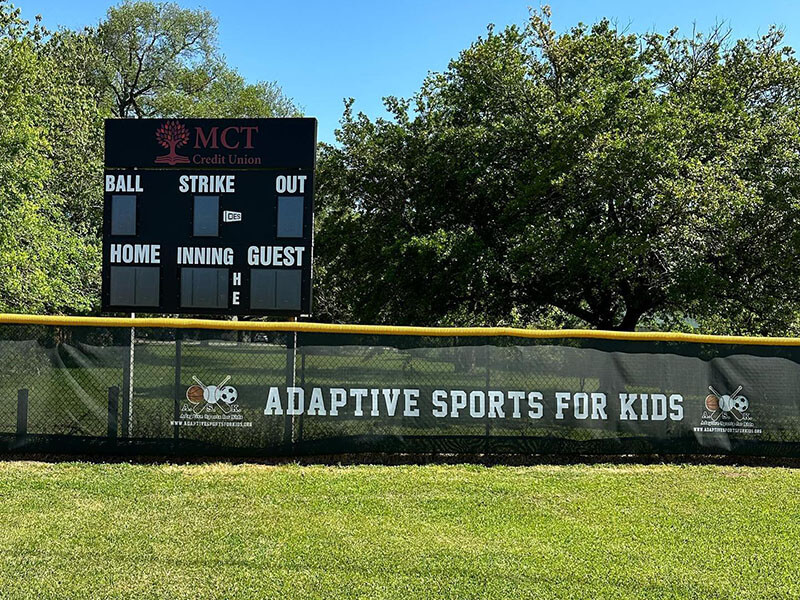 MCT proudly donated a new scoreboard to the Adaptive Sports for Kids / Mid County Babe Ruth Field.