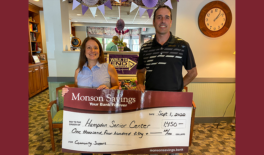 Monson Savings Bank Donates 1,450 in Support of the Hampden Senior Center