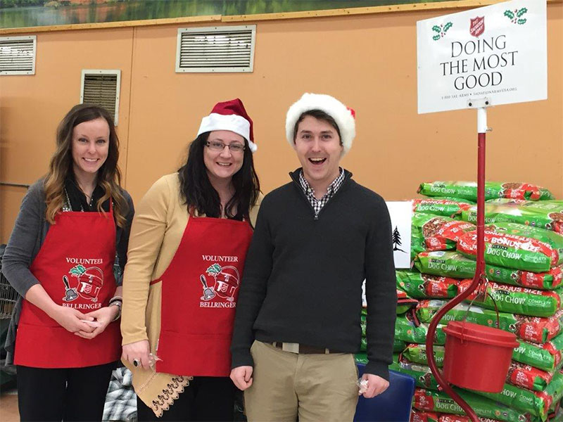 Employees Volunteering for Salvation Army Ringing Bells