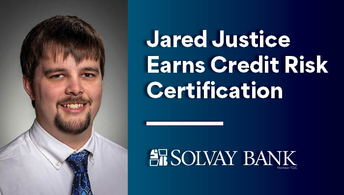Solvay Bank's Jared Justice Earns Credit Risk Certification from Risk Management Association