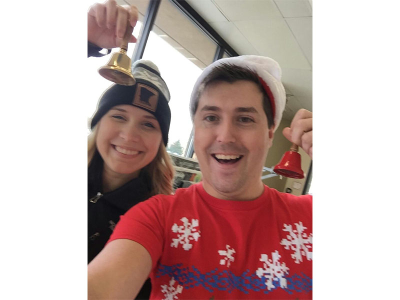 Woodland Bank employees were volunteer Bell Ringers at L&M Supply in December 2015