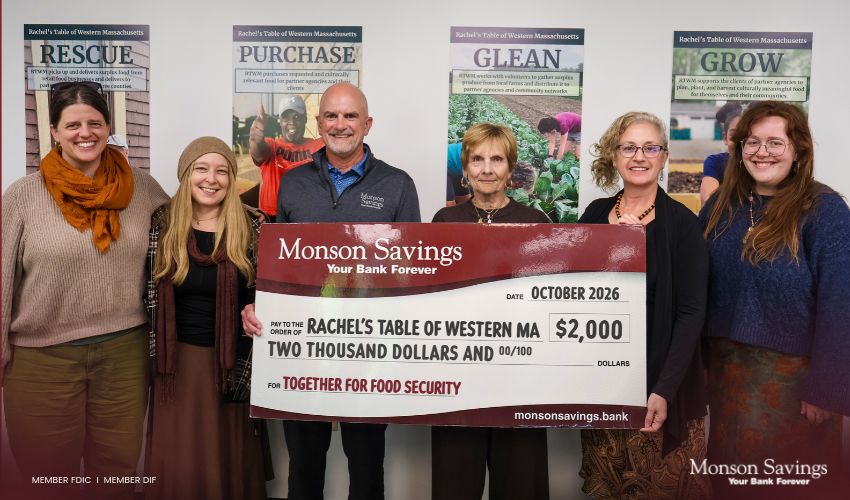 Monson Savings Bank Supports Rachel's Table Food Rescue and Hunger Relief Work 
