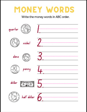 Worksheet - Money Words