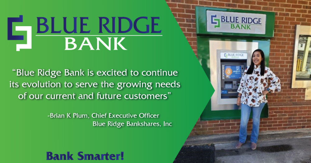 Blue Ridge Bank Announces Bitcoin Access at ATMs! Blue Ridge Bank Announces Bitcoin Access at ATMs!