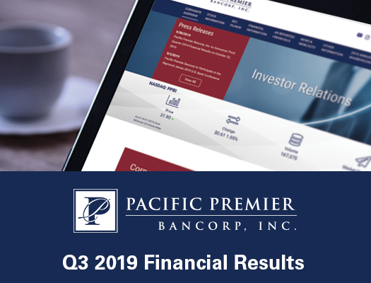 Image of Pacific Premier Bancorp, Inc. Announces Third Quarter 2019 Results