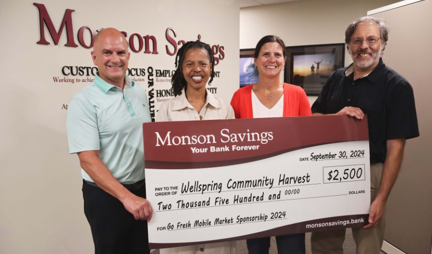 Monson Savings Bank Donates $2,500 to Wellspring Harvest