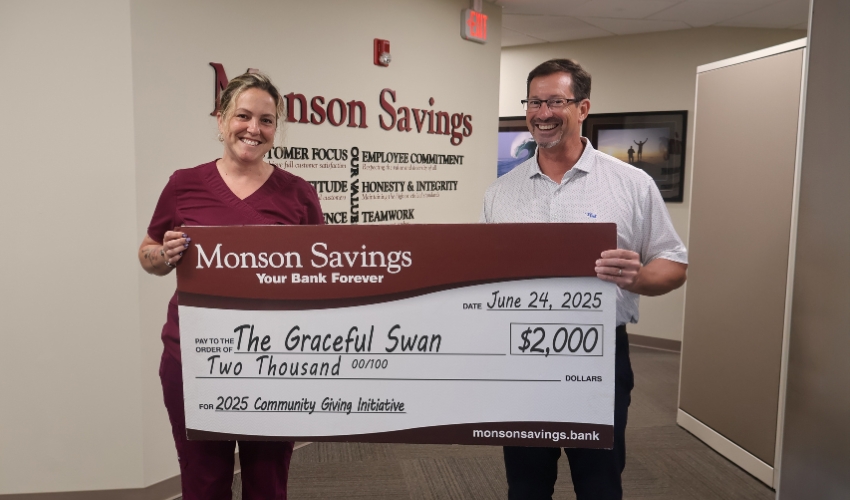 Monson Savings Bank Donates $2,000 to The Graceful Swan