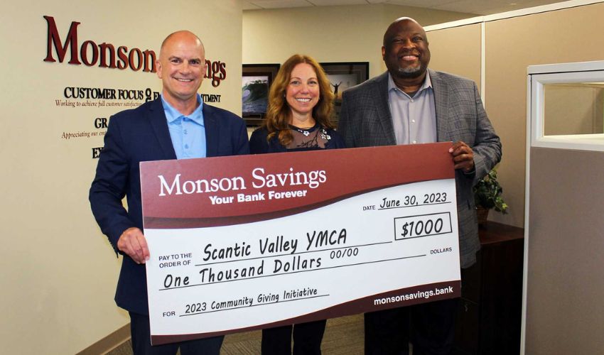 Monson Savings Bank Donates $1,000 to Scantic Valley YMCA