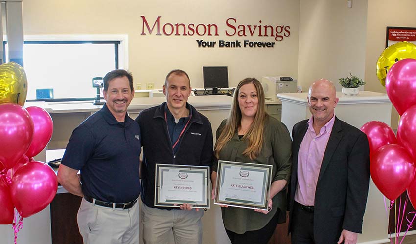 Kevin Hicks & Kate Blackwell Named Monson Savings Bank President's Award Recipients