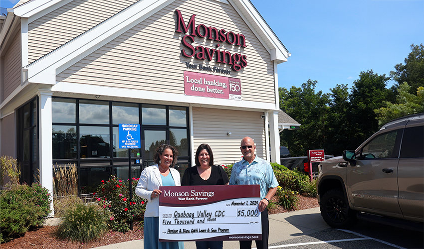 Monson Savings Bank Donates $5,000 to Support Quaboag Valley CDC Learn & Save Program